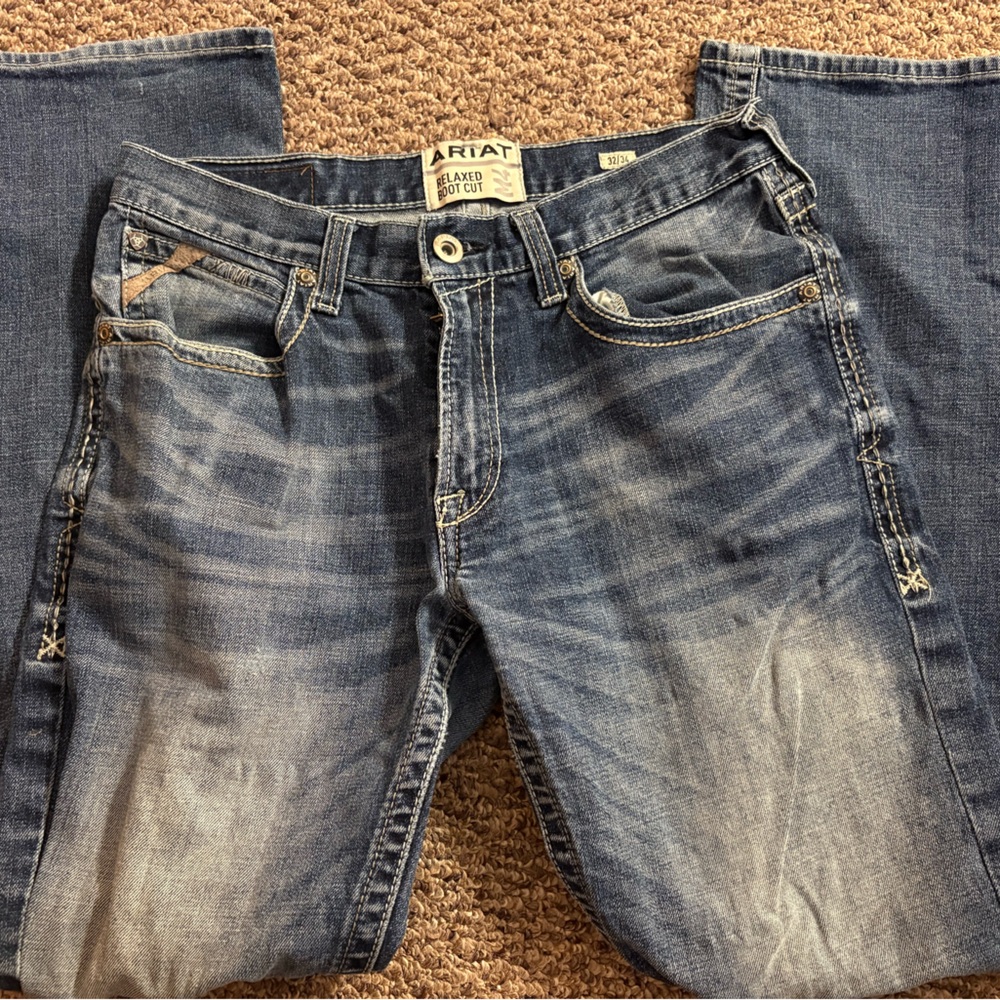 Ariat Men's Relaxed Fit Dark Blue Jeans